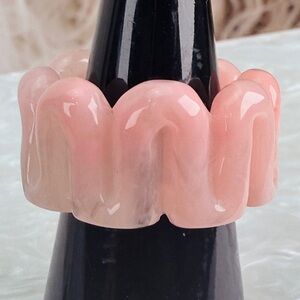 Pretty faded pink size 8 beach island chic wide band ring